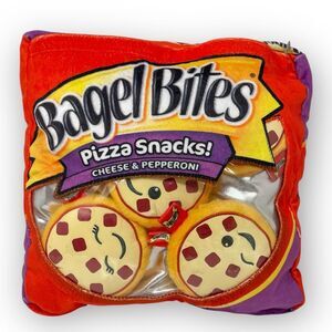Iscream Bagel Bites Cheese and Pepperoni 12” Stuffed Plush Pillow Set 4 Minis